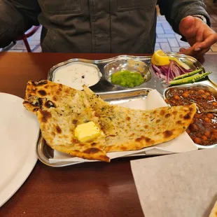 Aloo Kulcha + Chana Meal.