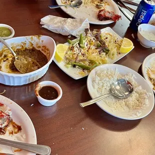 a table full of food