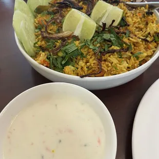 Veggie Rice Biryani and 8 oz. Raita