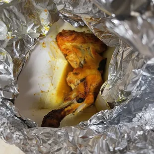 Chicken tandoori leg with hair