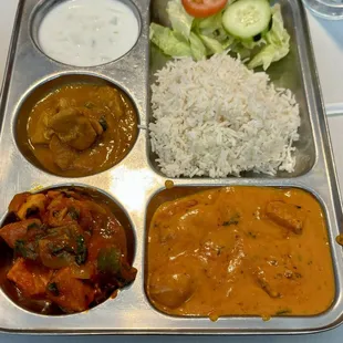 Lunch special: Butter chicken, Curry chicken, Chili chicken... you can order mild,medium or hot spice level.  Delicious Indian food!