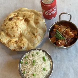 Aloo Gobi with Plain Naan.