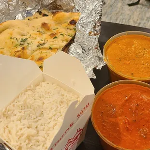 Paneer Tikka Masala, Bone In Butter Chicken, Chef&apos;s Naan Basket