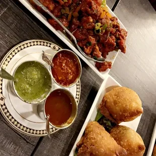 Chicken samosas and chicken 365