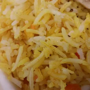 Catered Lunch: Vegetable Biryani (bland and flavorless)...