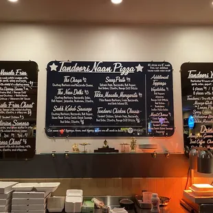 menus on the wall