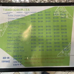 menu