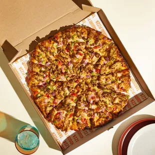 a pizza in a pizza box