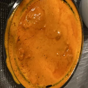 a close up of a bowl of soup