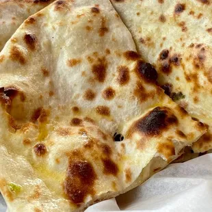 Piping hot naan bread.  So good.