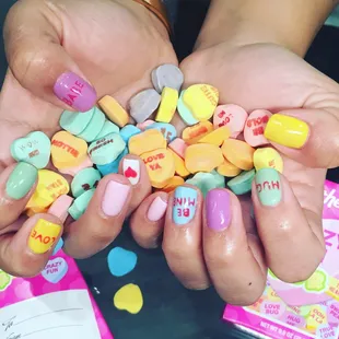 Valentine&apos;s Day nails done by Monica!
