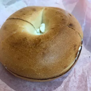 Plain bagel with plain cream cheese