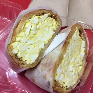 Egg salad on a croissant