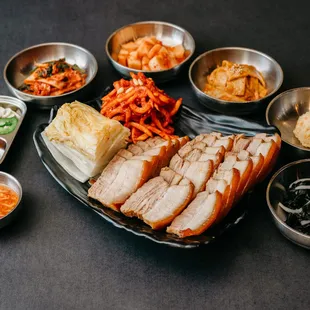 Pork &amp; Kimchi Wrap Platter
