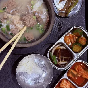 Beef bone soup with mixed beef meat.