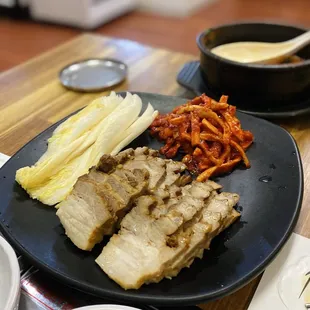 a plate of food on a table