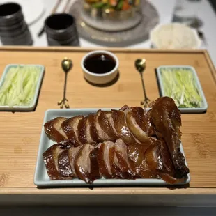 Peking Duck half portion. Exquisite. Not pictured, their paper thin wrappers.