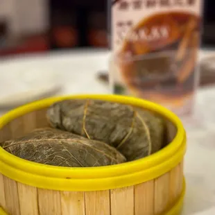 Sticky rice in lotus leaf wrap