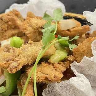 Fried oyster mushrooms