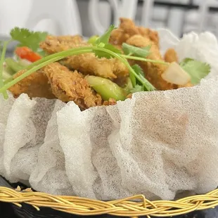 Fried oyster mushrooms