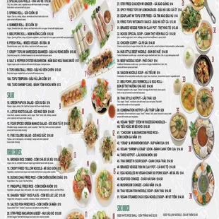 They&apos;re update a lot of new Items like 10B. Taro Shrimp Cake  48-51 the cháo Hải sản, thái vegan fish noodles soup and Mì vịt Tiềm.