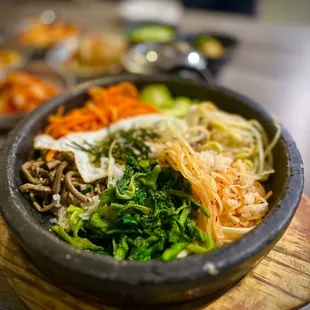 a bowl of food on a table
