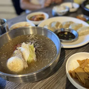 Cold neng myun noodles on a 108 degree Vegas day.   Goes great with meat dishes.
