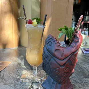 tangaroa cooler and zombie cocktail in a piranha souvenir cup