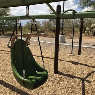 The egg shaped zip line swing.