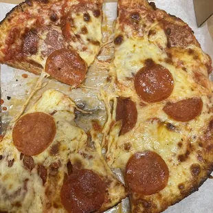Oily 8 inch pepperoni pizza
