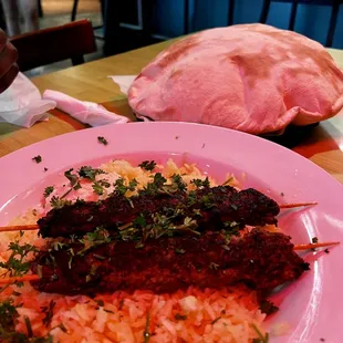 Kafta plate &amp; flat bread - delicious!!!