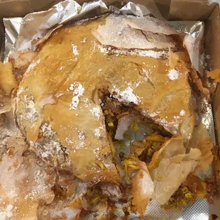 What I received. This was actually covered with powdered sugar and cinnamon that I wiped off.