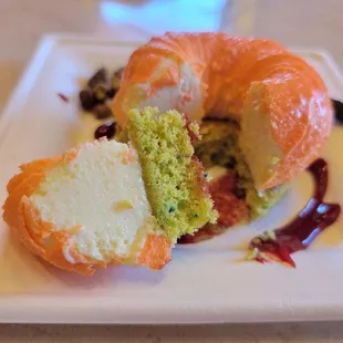 Orange Blossom-Saffron Cake (cross section)