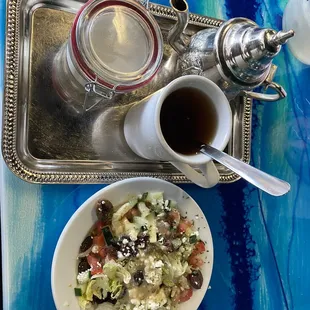 Moroccan mint tea and a side salad