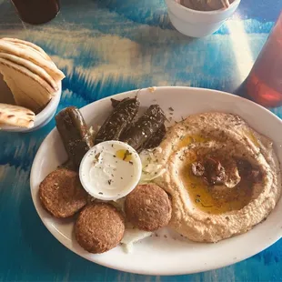 Sampler platter. Just enough food if you're not starving and a delightful variety. So good!