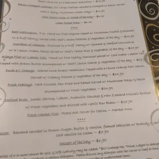 Menu circa Aug 2019