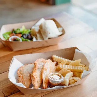Wraps. Breakfast options!

Empanadas. Lunch options!