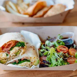 Wraps. Breakfast options!