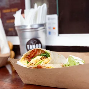 Wraps. Breakfast options!

Empanadas. Lunch options!