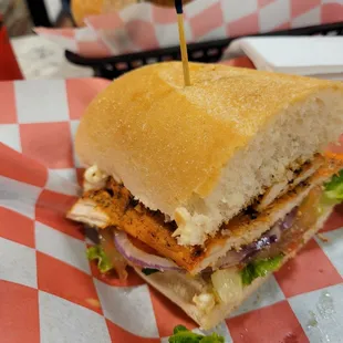 Grilled chicken sandwich.  Just the last half.