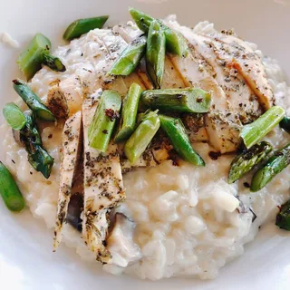 Mushroom Risotto with Asparagus