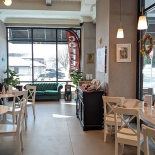 the inside of a restaurant