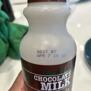 Chocolate milk weeks past "best by" date which tasted awful