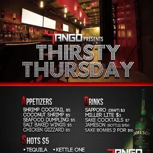 THIRSTY THURSDAY@TANGO CHINATOWN