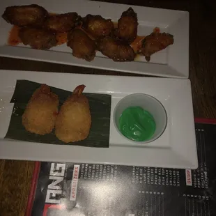 Coconut shrimp &amp; wings