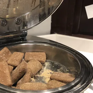 a bowl of sugar cubes