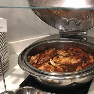 BBQ chicken made fresh for today's lunch buffet! Amazing!