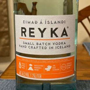 a bottle of reyka