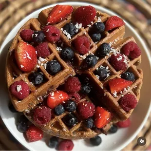 waffles, food