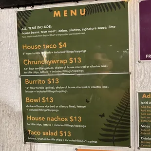 menu